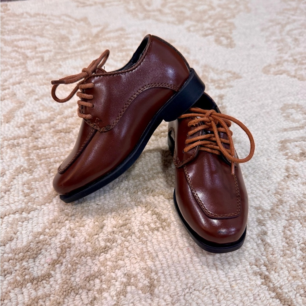 FCGI Fabian Couture Monaco Matte Lace Up Dress Shoes Toddler Boys Brown Size: 9B